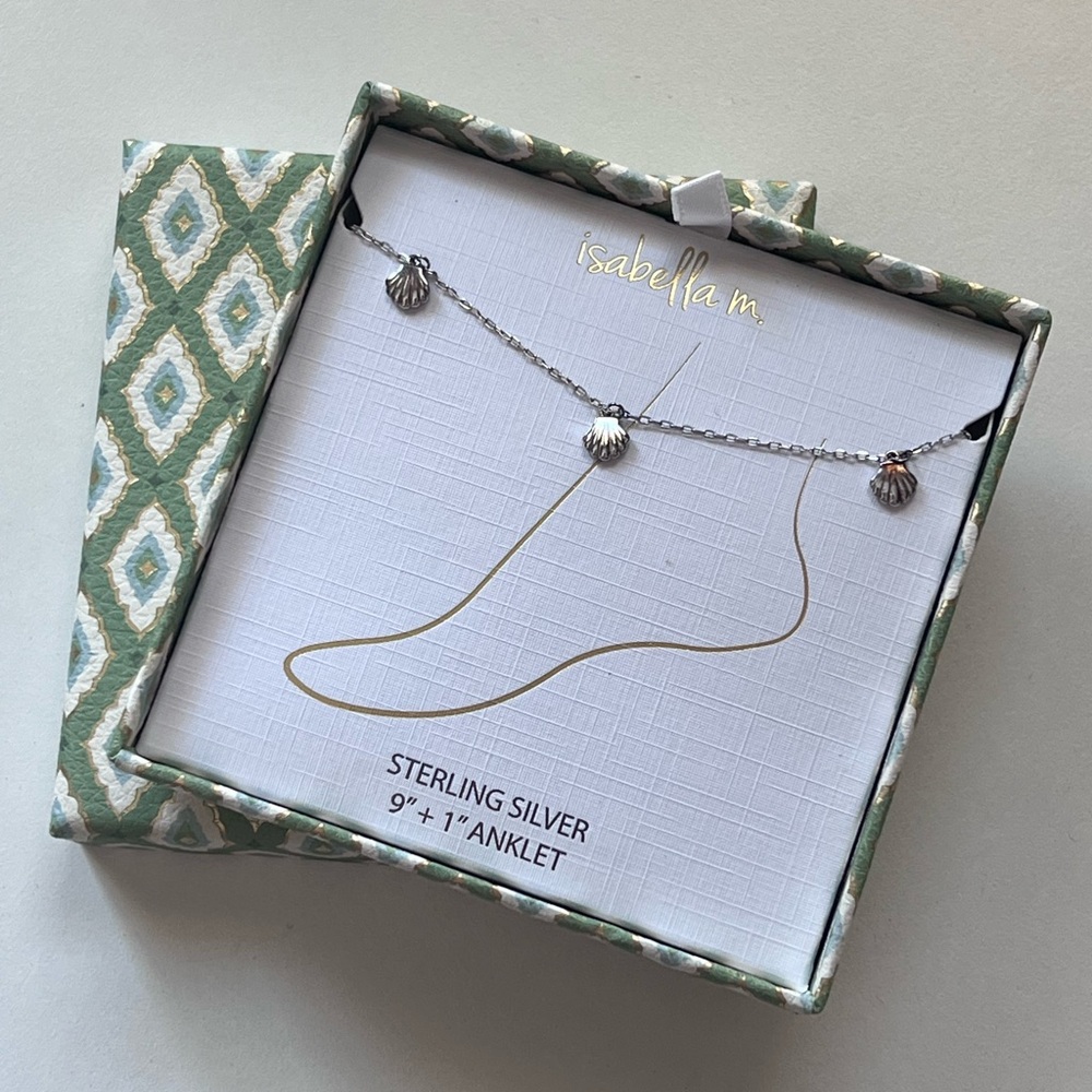 Sterling Silver Anklet with Shell Charms